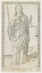 Gerechtigheid, c.1465 (gravure verhoogd met goud)